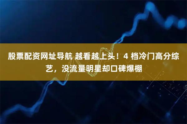 股票配资网址导航 越看越上头！4 档冷门高分综艺，没流量明星却口碑爆棚